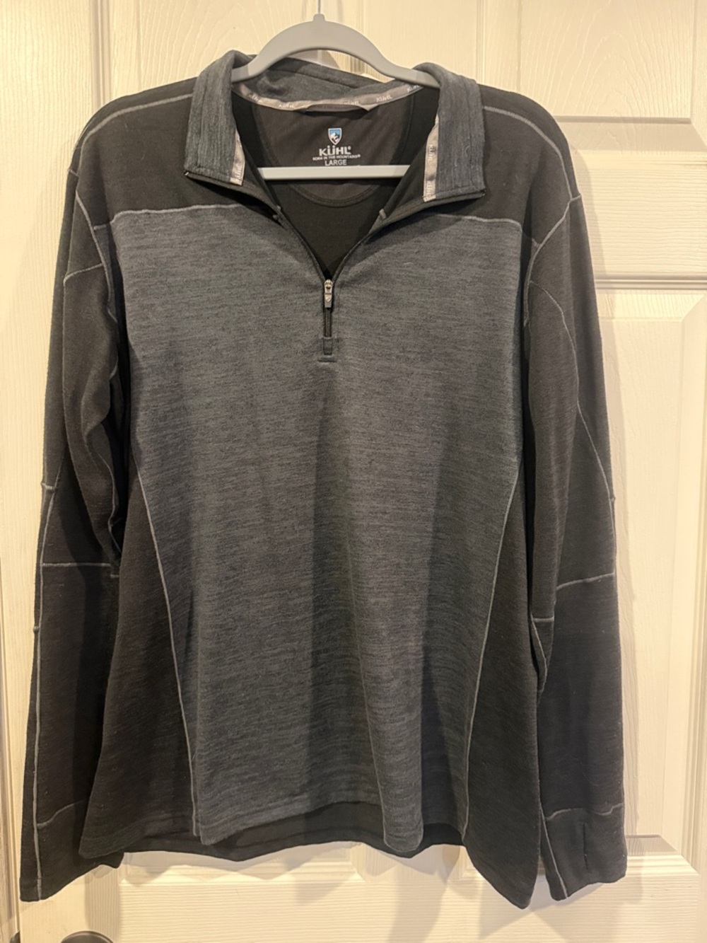 KUHL Men’s Two-Tone Gray Quarter-Zip Pullover